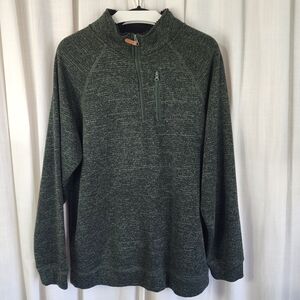 Men's Dark Green Zip-Up Sweater